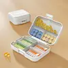 Organizador de pastillas portátil, un recipiente sellado para almacenar y dispensar medicamentos, perfecto para llevar pastillas contigo durante toda la semana, con compartimentos para cada día de la semana y para tres comidas al día