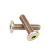 Tornillos de cabeza plana hexagonal con hueco, galvanizados en zinc, Tornillos de cabeza redonda plana con borde biselado y hueco hexagonal, Pernos para muebles M6M8