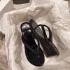 Chanclas, Chanclas, Zapatos de Verano, Zapatos de Mujer, Sandalias Exteriores que Aumentan la Altura, Tacones de Cuña Rojos