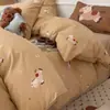 Conjunto de Cama Cartoon 100% Algodão Quatro Peças Capa de Edredom Espessa Fronha Roupa de Cama para Dormitório Cama de Solteiro/Casal Novo Modelo 2025