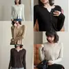 Cardigã de tricô feminino pequeno com decote V, novo casaco suéter de manga longa slim fit para primavera e outono, top versátil de cor sólida