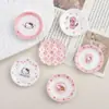 Accesorios de Resina para Manualidades de Dibujos Animados Joyería Plato de Gato Pegamento de Crema Pasador Funda para Teléfono Móvil Hebilla de Zapato Llavero Colgante con