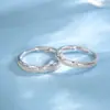 Anillos de Pareja Cielo Estrellado de Plata S925, Anillos Sencillos, Anillos Lisos de Nicho, Anillos Abiertos, Regalos para el Día de San Valentín Chino, Diamantes