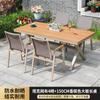 Mesas y Sillas de Exterior Hechas de Tela de Malla, Aleación de Aluminio y Madera Plástica para Villas, Jardines, Balcones, Calles Comerciales Populares, Zonas Turísticas, Hoteles y Casas de Huéspedes