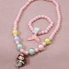 Nuevo y lindo collar de cuentas de resina con diseño de princesa de dibujos animados para niños, colgante de cuentas de colores a juego.