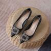 Zapatos de tacón alto talla grande 9833-5 para mujer punta fina 2024 nuevo temperamento blanco zapatos de primavera otoño verano tacón fino no cansan los pies
