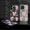 Estilo Suave Japonés y Coreano Lazo Rosa y Blanco Adecuado para iPhone 17 Funda de Teléfono Estilo Suave Femenino 18Pm Funda Anticaídas
