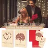 Tarjeta del Día de San Valentín Conmemoración del Día de San Valentín Artesanías de Madera Invitación de Boda Aniversario de Bodas Tarjeta de Bambú
