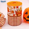 Cinta Cuadros con Borde de Alambre Calabaza de Otoño 63mm Material para Manualidades Caja de Regalo Floral Festival de la Cosecha Acción de Gracias