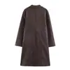 Otoño 2025 Nuevo Producto Estilo Europeo y Americano Moda Versátil Casual Holgada Adelgazante Chaqueta con Efecto Gamuza Sintética 4344626