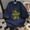 Camiseta de Manga Corta con Estampado de Letras Graffiti Nicho Estilo Coreano para Mujer 2025 Verano Ropa de Trabajo Casual Holgada Versátil Top Ins