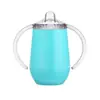Taza Térmica de Acero Inoxidable 304 de Doble Pared y Doble Asa de 10 oz, con Tapa tipo Cáscara de Huevo, para Uso Transfronterizo, Asa Doble, Forma de U