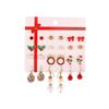Qingwen Jewelry Fábrica de Procesamiento Personalizado Yiwu Pendientes de Navidad Pendientes de Aleación de Copo de Nieve Europeos y Americanos Pendientes de Exportación para Mujeres