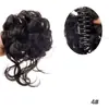 Acessórios de Cabelo Europeanos e Americanos para Pão de Cabelo para Mulheres, Pão de Cabelo Longo Cacheado com Toque de Luxo, Pão de Cabelo com Flor e Presilha de Garra