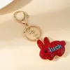Nuevo Llavero de Conejo Incrustado de Diamantes Colgante DIY Regalo Pequeño Llavero Versátil para Coche Accesorios de Dopamina