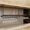 Botellero de hierro para bar, colgador de vino, estante decorativo para copas invertidas, estante colgante para copas de vino de bar