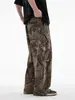 Pantalones Cargo Camuflados de Montaña para Hombre, Pantalones Anchos Rectos Holgados, Marca Americana de Moda, Pantalones de Paracaidista para Viajero