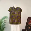 Blusa retro jacquard estilo chino Zhi Li con cuello alto, estilo nacional, nueva de verano 2026, top fino ajustado para mujer