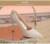 Saltos Altos Plataforma Impermeáveis Femininos, Bico Fino, Salto Fino, Sapatos Prata para Vestido de Noiva, Sapatos de Festa 663-CR1, Salto Ultra Alto