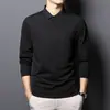 Camisa polo de manga larga para hombre, estilo business casual, colección primavera/otoño 2026, con cuello camisero, hecha de algodón suave, fina y ligera, color liso, adecuada como capa base