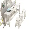 Mesa de Bar, Mesa Larga Contra la Pared, Mesa Alta para el Hogar, Combinación de Mesa y Sillas para Tienda de Té de Leche, Mesa de Café Larga y Estrecha, Mesa de Bar