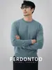 [Aquecimento por Infravermelho Distante] Lã de Ovelha de Luxo Leve Quente de Inverno Gola Redonda Masculina Tricô Confortável Tricô de Modal
