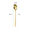 Acero Inoxidable 304 Cuchara Coreana Tenedor Estilo Coreano Mango Largo Engrosado Cuchara para Comer y Beber en Casa Cuchara Mezcladora Cuchara para Postre