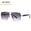 Nuevas Gafas de Sol de Moda Europea y Americana Transfronteriza para Hombre con Visera Solar para Conducir Montura Cuadrada Metálica de Doble Puente 3252 Anti-UV