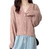 Suéter Corto de Punto Trenzado de Moda para Mujer, Temporada Primavera y Otoño 2026, Cardigan Chaqueta de Punto Holgado Estilo Coreano para Mujer