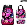 Mochila de Juego 3D Transfronteriza de Producto Nuevo Mochila Escolar Bolsa de Almuerzo para Niños Estuche Set de Tres Piezas