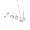 Yashi Plata de Ley S925 Collar Planeta Feliz Diseño de Nicho Femenino Aretes Pequeños Frescos Anillo Collar Traje de Joyería