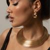 C162 Juego de Gargantilla de Metal Exagerada de Múltiples Capas Estilo Europeo y Americano para Mujeres, Collar Versátil de Moda Estilo Minimalista Cuatro