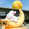 Modelo inflável de bolo da lua do Festival do Meio do Outono em forma de coelho lunar, arco de celebração de feriado, adereço de decoração de celebração em grande escala para exteriores