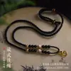 Colar de corda de algodão esfregada à mão de Xizang corda de pingente pura trançada à mão pingente de jade com corda corda de marca Thangka Buda fivela de liberação rápida