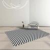 Alfombra de tablero de ajedrez para dormitorio, sala de estar, estilo sencillo, habitación de niña, mesita de noche, mesa de centro, sofá, alfombra de piso a cuadros de celebridades de Internet