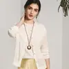 Cardigan top de crochê com ondas dupla face de seda para ar condicionado, camisa, cardigã de verão 2026, novo, curto, manga longa, gola redonda, único