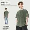 Camiseta Masculina Juvenil Tendência Estilo Americano Algodão Puro Manga Curta Gola Redonda Loose Fit Marca Vintage 230g Transfronteiriça Amazon