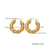 Pendientes de Acero Inoxidable con Galvanoplastia al Vacío en Forma de C, Aros Exagerados de Textura Estilo Europeo y Americano, Pendientes de Diseño de Nicho para Mujer