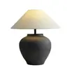 Luminária de mesa estilo wabi-sabi, cerâmica vintage, para sala de estar, quarto, decoração de casa de temporada, luminária de cabeceira criativa estilo chinês novo, luminária de mesa estilo japonês