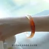 Pulseira Bracelete Largo de Calcedônia Translúcida Cor de Mel Tipo Gelo Brasileira Atacado, Pulseira de Ágata Vermelho Cereja, Pulseira de Jade Amarelo-Alaranjado