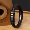 Pulsera Antiestática para Hombre de Negocios Acero Inoxidable Cuero Viento Retro Nuevo Europeo y Americano Pulsera Antiestática Tejida Magnética