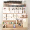 Estantería de Escalera de Madera para Transmisión en Vivo de Nuevo Producto, Soporte de Exhibición para Tarjetas de Felicitación, Fundas de Teléfono, Esmalte de Uñas y Exhibición de Thangka