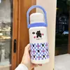 Copo Térmico para Meninas Alto Valor Estudante Grande Capacidade Copo de Isolamento Frio Garrafa de Água Portátil Canudo Duplo para Bebida Copo de Água Infantil