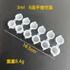 Caja de Pintura de Seis Compartimentos 5ml 3ml 2ml Acrílico Caja Vacía de 6 Compartimentos Plástico Muñeco de Yeso Pincel de Pintura Caja Vacía