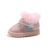 Botas de Nieve Cálidas de Invierno para Niñas 2026, Zapatos de Algodón de Invierno para Niñas, Botas de Algodón Engrosadas de Princesa para Estudiantes con Pedrería, Venta al por Mayor