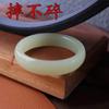 Pulseira de Jade Hetian Imitação, Pulseira de Jade Verde-Branco Material da Mongólia Exterior, Pulseira de Jade Cor Verde Jade Afegão Material Coreano Imitação, Pulseira Inquebrável
