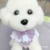Collar Perro Portátil Bufanda Linda Perro Pequeño Oso Bichón VIP Encaje Toalla Deslizante Babero Triángulo