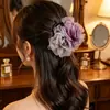 Pinza para el Cabello de Malla Estilo Francés tipo Hada con Rosa para Mujer, Nuevo 2026 Pinza de Garra Grande de Gama Alta Accesorio para el Cabello de Pico de Pato