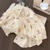 2026 Nuevo Verano Textura de Algodón Nube Dibujos Animados de Gama Alta Conjunto de Pantalones Cortos con Tirantes Ropa para el Hogar Que Se Puede Usar Afuera