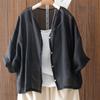 Cardigan holgado de cuello redondo talla grande Moda Ropa exterior Verano Botón colorido Versátil Manga media Camisa fina Camisa pequeña para mujer